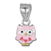 Teenie-Weenie Kettenanhänger Eule rosa für Kinder 925er Silber SDH8103A