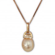 SilberDream Halskette Süßwasser Perle rose vergoldet 925 Silber Damen SDK1519E