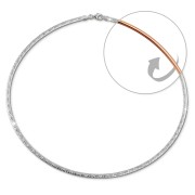 SilberDream Collier Kette Muster Rose vergoldet und Silber 925er 45cm SDK22945F