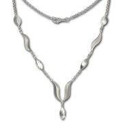 SilberDream Collier Kette Wave 925 Silber 45cm Halskette SDK410