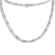 SilberDream Collier Kette Zirkonia weiß 925er Silber 44cm Halskette SDK436W