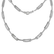 SilberDream Collier Kette diamantiert 925 Silber 44cm Halskette SDK442J