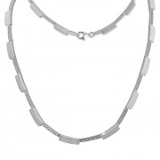 SilberDream Collier Square Zirkonia weiß 925er Silber 44,5cm Halskette SDK454W
