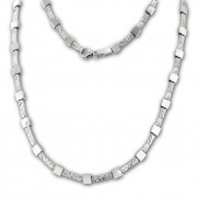 SilberDream Collier Kette Square 925er Silber 45,5cm Damen Halskette SDK475J