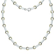 SilberDream Collier Circle 925 Silber matt vergoldet Damen 45cm Kette SDK4801T