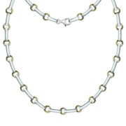 SilberDream Collier Circle 925 Silber matt vergoldet Damen 45cm Kette SDK4801T