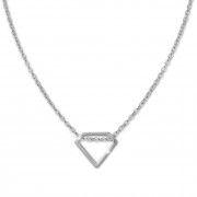 SilberDream Kette Diamant-Form 925er Sterling Silber 46cm Halskette SDK8011J