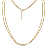 SilberDream Kette Fantasie 925 Silber vergoldet Damen 45cm + 3cm SDKK0045Y