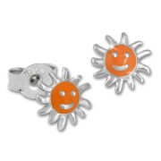 Kinder Ohrring Sonne orange Silber Ohrstecker Kinderschmuck TW SDO201O