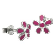 Kinder Ohrring Blume pink Silber Ohrstecker Kinderschmuck TW SDO209P