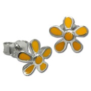 Kinder Ohrring Blume gelb Silber Ohrstecker Kinderschmuck TW SDO209Y