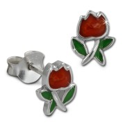 Kinder Ohrring Tulpe Silber Ohrstecker Kinderschmuck TW SDO216R