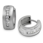 SilberDream Creole Glanz Zirkonia weiß 925 Sterling Silber Ohrring SDO349S