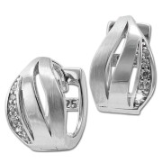 SilberDream Creole Triple Zirkonia weiß 925 Sterling Silber Damen SDO4367W