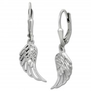 SilberDream Ohrhänger Flügel Zirkonia weiß 925 Silber Ohrring SDO4424W