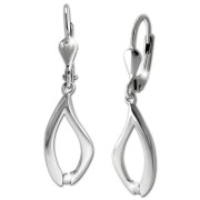 SilberDream Ohrhänger Oval Zirkonia weiß 925 Silber Damen Ohrring SDO4460W