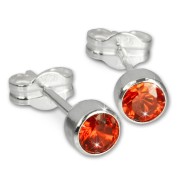 SilberDream Ohrringe Zirkonia orange 925 Silber Ohrstecker SDO503O