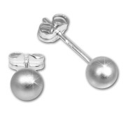 SilberDream Ohrringe Kugel 5mm matt 925er Silber Ohrstecker SDO5545