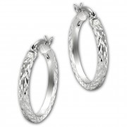 SilberDream Creole Diamant-Cut 2,5cm 925 Sterling Silber Damen Ohrring SDO67342