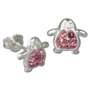 Kinder Ohrring Pinguin rosa Silber Ohrstecker Kinderschmuck TW SDO8004A