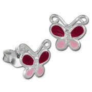 Kinder Ohrring Schmetterling pink Ohrstecker 925 Kinderschmuck TW SDO8127P