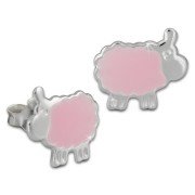 Kinder Ohrring Schäfchen rosa Silber Ohrstecker Kinderschmuck TW SDO8128A