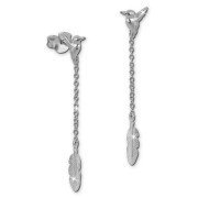 SilberDream Ohrringe Vogel mit Feder 925 Silber Kinder, Damen Ohrhänger SDO8804J