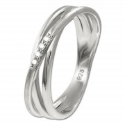 SilberDream Ring Wickeloptik Zirkonia weiß Gr.58 aus 925er Silber SDR418W58