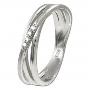 SilberDream Ring Wickeloptik Zirkonia weiß Gr.60 aus 925er Silber SDR418W60