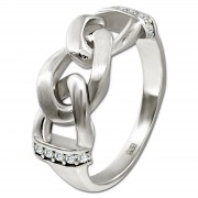 SilberDream Ring Chain Zirkonia weiß Gr.58 aus 925er Silber SDR422W58