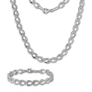 SilberDream Schmuck Set Herzform Collier & Armband Damen 925 Silber SDS446J