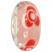 IMPPAC Glas Bead Rose pink 925 Sterling Silber European Beads SMB8115