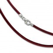 SilberDream Leder Armband 21cm rot 2mm für Charms SML7621