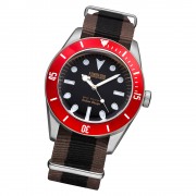 Fonderia Herren-Uhr P-8A002UNR Quarz Textil-Armband braun schwarz UAP8A002UNR