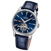 Festina Herrenuhr Swiss Made Armbanduhr Leder Blau UF1902/2