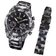 Festina Herrenuhr Chrono Bike Armbanduhr Edelstahl grau schwarz UF20545/1