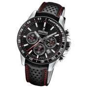 Festina Herrenuhr Timeless Chronograph Armbanduhr Leder schwarz UF20561/4