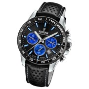 Festina Herrenuhr Timeless Chronograph Armbanduhr Leder schwarz UF20561/6