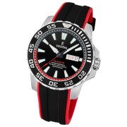 Festina Herrenuhr The Originals Armbanduhr Kautschuk schwarz rot UF20662/3