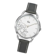 Girl Only GO Damenuhr Analog Quarzuhr mit Lederarmband grau weiß UGO699107