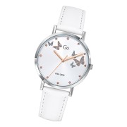 Girl Only GO Damenuhr Analog Quarzuhr mit Lederarmband weiß UGO699346