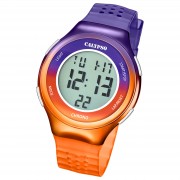 Calypso Damenuhr Kautschuk lila orange Calypso Digital Armbanduhr UK5841/3