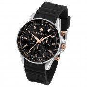 Maserati Herren Armbanduhr SFIDA Chrono Silikon schwarz UMAR8871640002