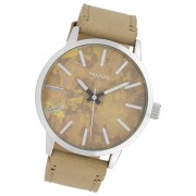 Oozoo Unisex Armbanduhr Timepieces Analog Leder beige UOC10000