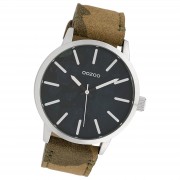 Oozoo Unisex Armbanduhr Timepieces Analog Leder camouflage dunkelgrün UOC10001