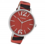 Oozoo Damen Armbanduhr Timepieces Analog Leder rot schwarz UOC10200