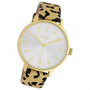 Oozoo Damen Armbanduhr Timepieces Analog Leder beige schwarz UOC10240