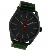 Oozoo Unisex Armbanduhr Timepieces Analog Leder dunkelgrün UOC10322