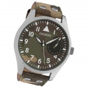 Oozoo Unisex Armbanduhr Timepieces Analog Leder camouflage grün UOC10326