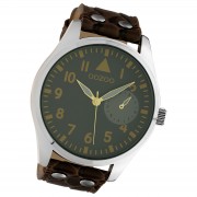 Oozoo Unisex Armbanduhr Timepieces Analog Leder dunkelbraun UOC10327